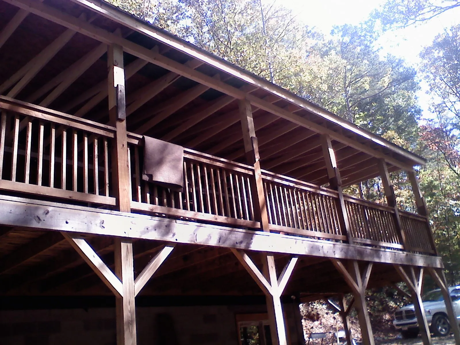 Timber framing under a new elevated porch and deck — Roof Leak Repair in Sedona by Roofing Brothers